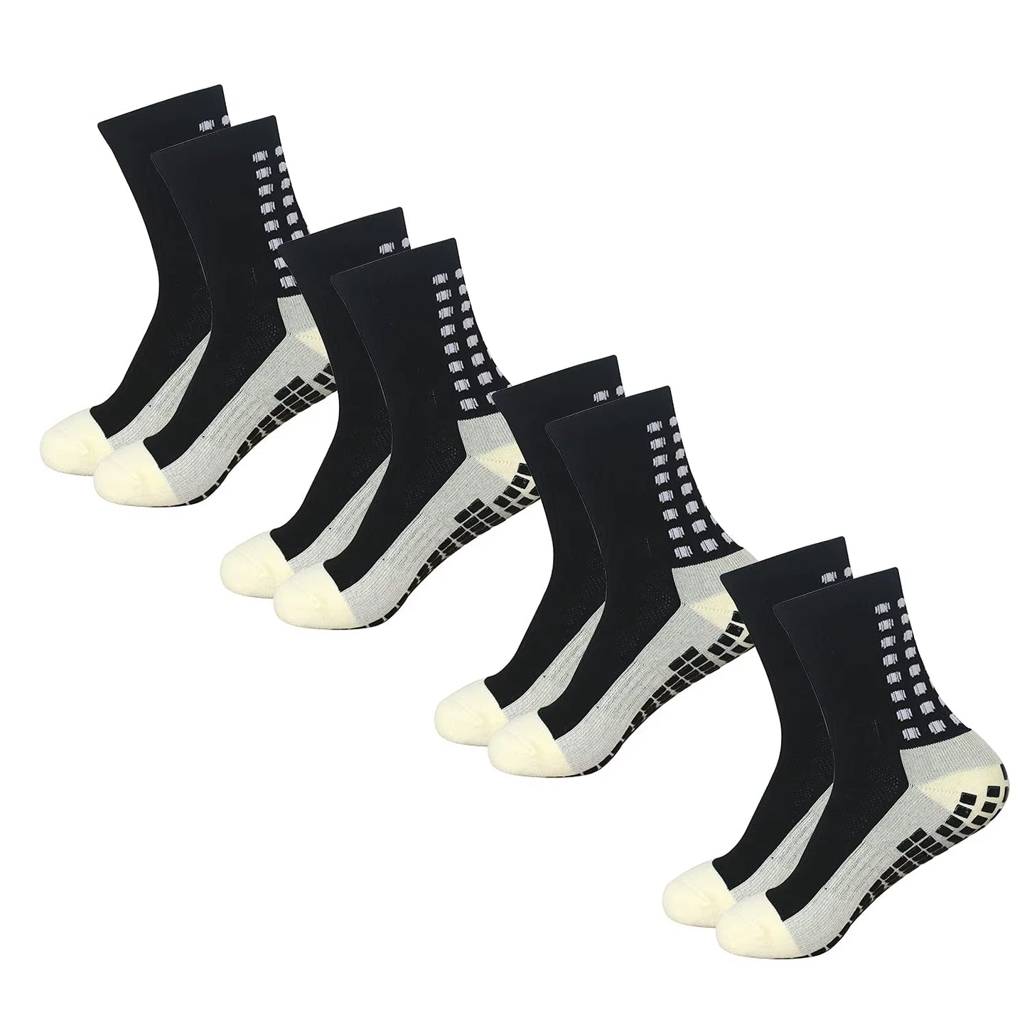 4 Pair Men'S Soccer Socks anti Slip Non Slip Grip Pads for Football Basketball Sports Grip Socks