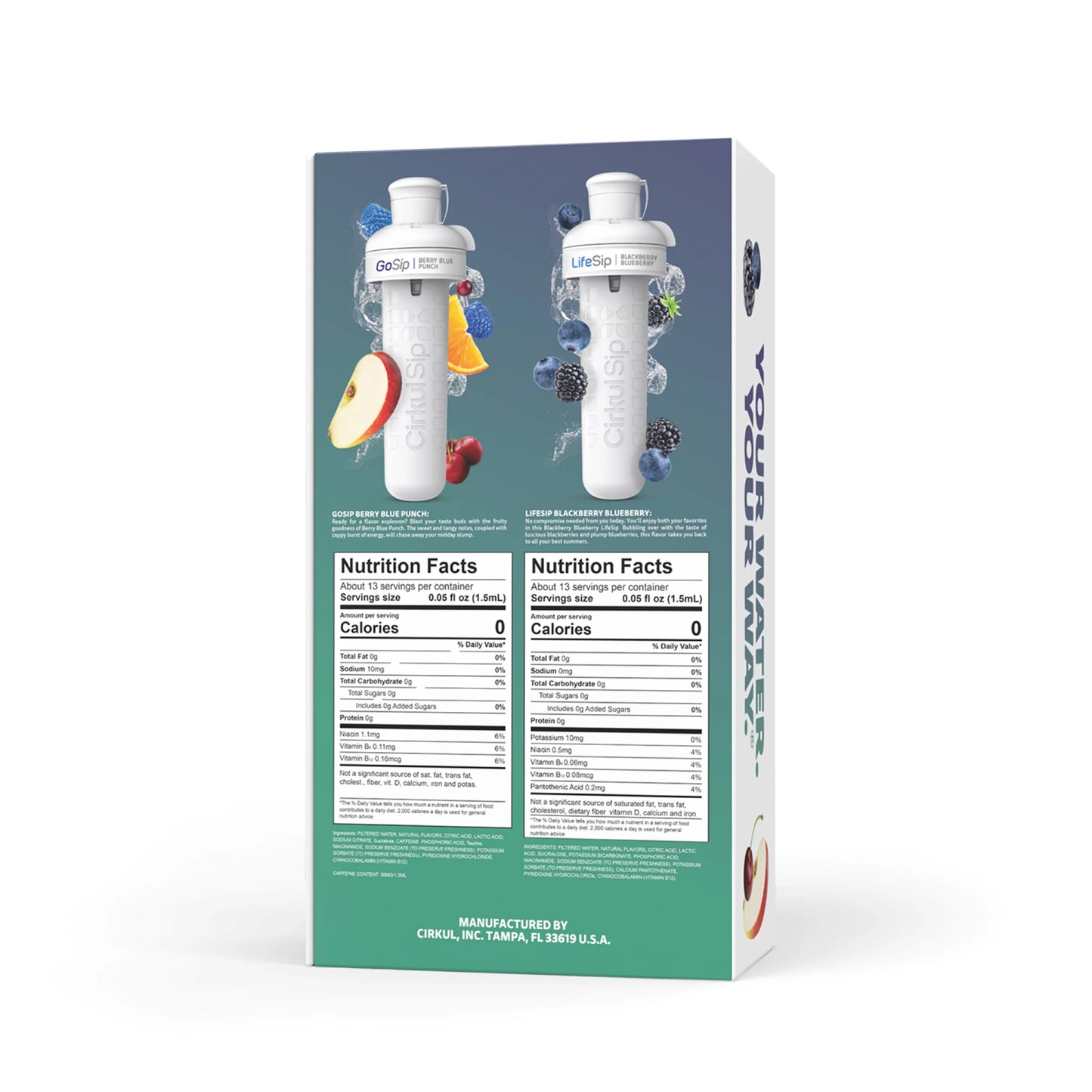 32Oz Chameleon Stainless Steel Starter Kit with Chameleon Lid 2.0 and 2 Flavor Cartridges (Blackberry Blueberry & Berry Blue Punch)