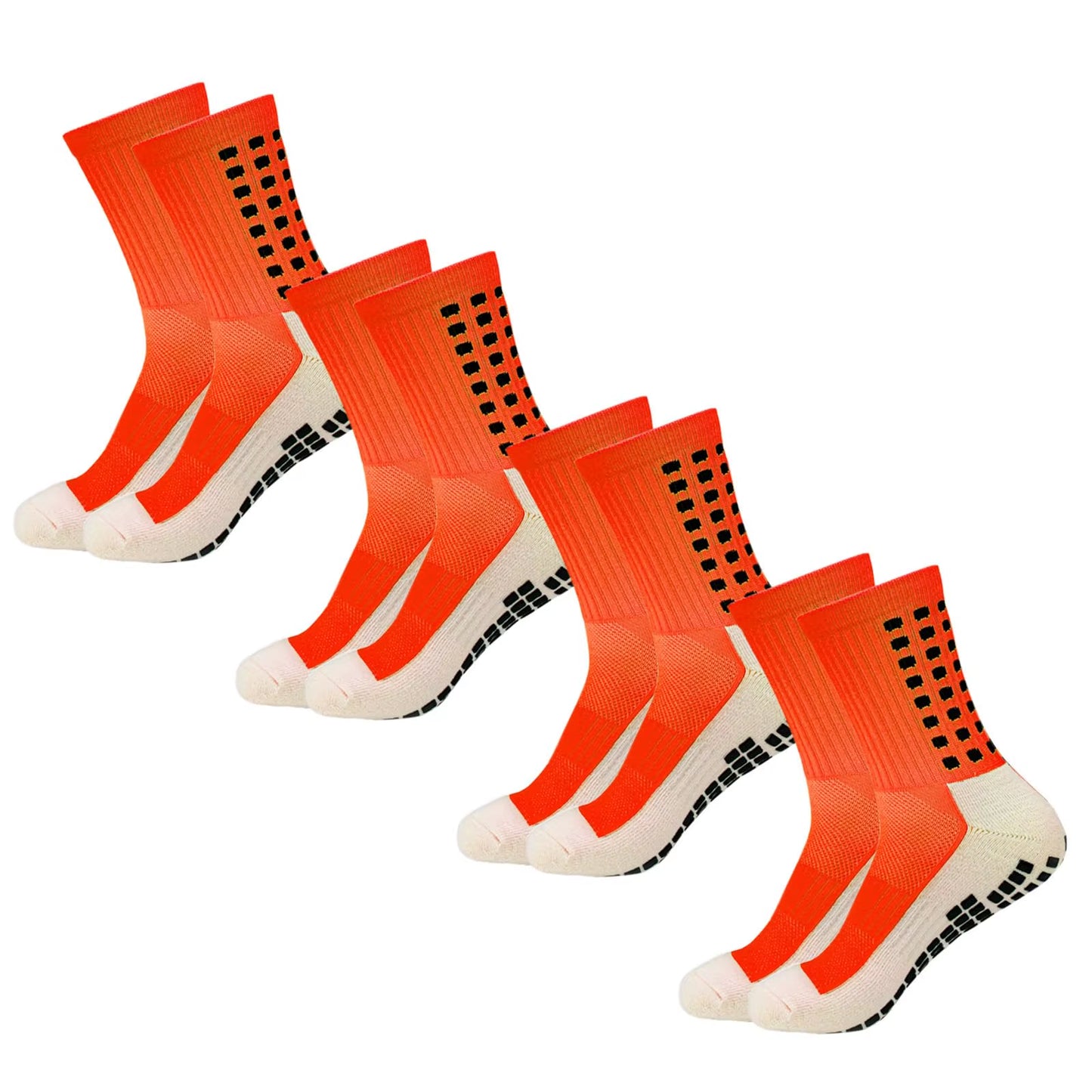 4 Pair Men'S Soccer Socks anti Slip Non Slip Grip Pads for Football Basketball Sports Grip Socks
