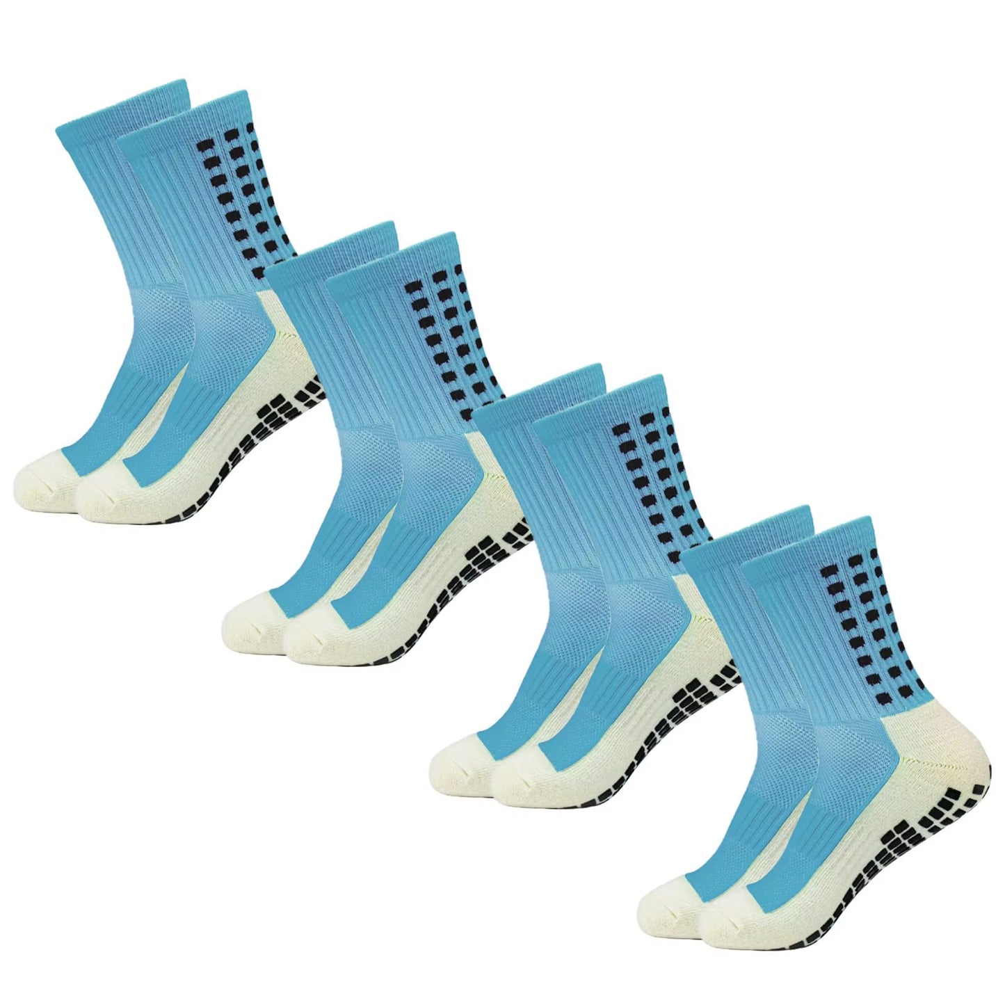 4 Pair Men'S Soccer Socks anti Slip Non Slip Grip Pads for Football Basketball Sports Grip Socks