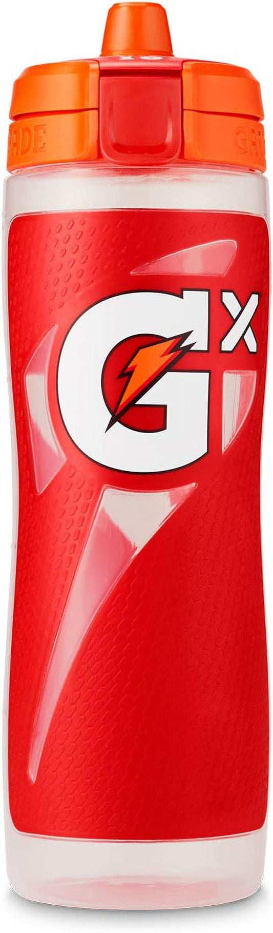 Gx Hydration System Non-Slip Squeeze Bottle, 30Oz (Red)