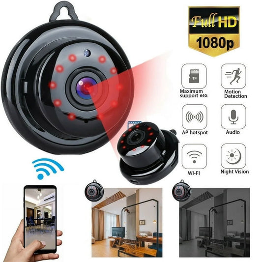 Mini Camera Small Nanny Cam 1080P Wireless Portable Indoor Outdoor Home Security Cameras, Night Vision